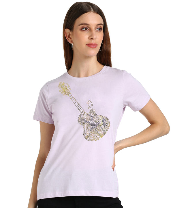Women’s Cotton Sequin Motifs T-Shirt Combo Pack of 2