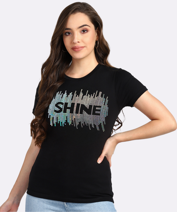 Women’s Cotton Sequin Motif T-Shirt Pack of 3 – ₹799 Only | MRP ₹3,099