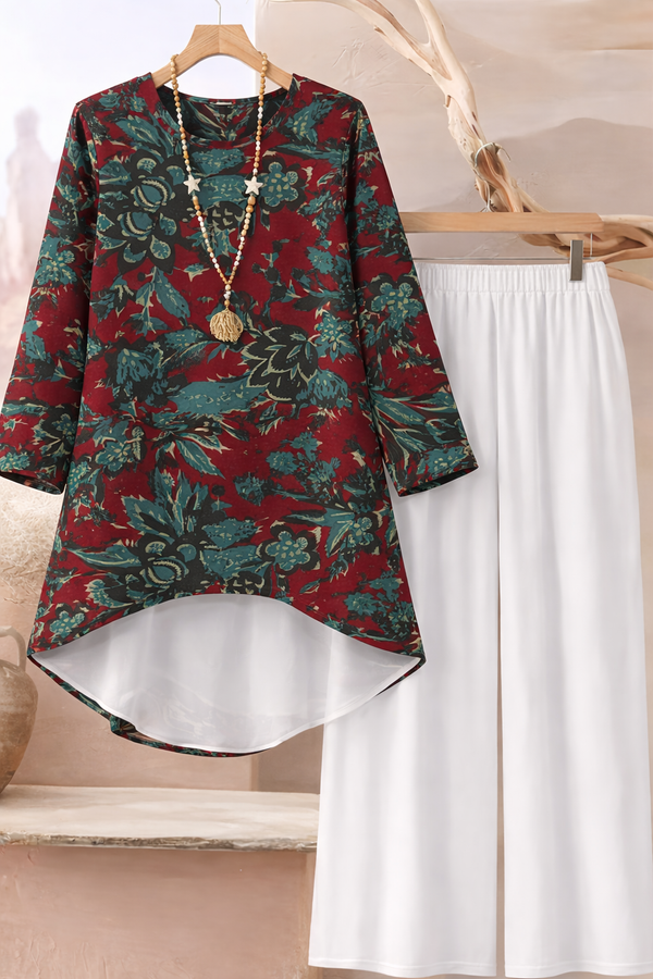 πΈ Spandex Floral Printed Top & Pant Set πΈ