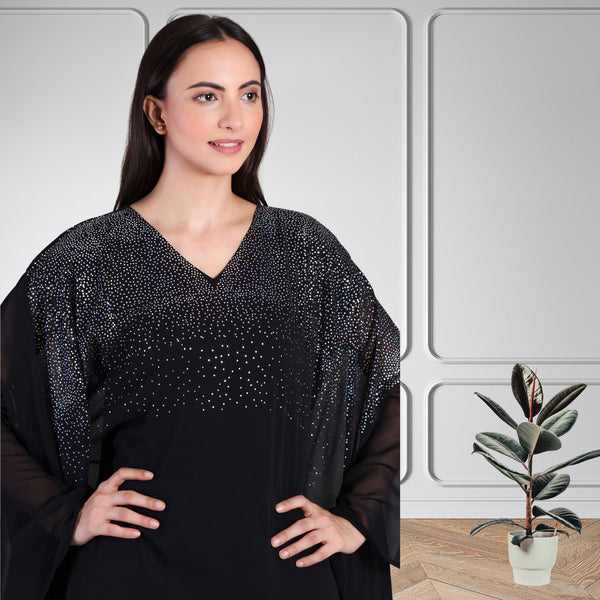 Women's Sequins Motifs Embellished Georgette Kaftan Set