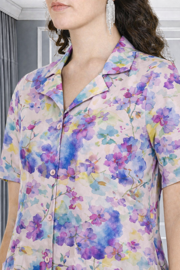 Floral Print Spandex Kurti Pant Co-Ord Set for Women ๐ธ
