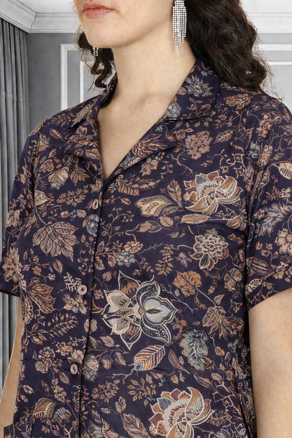 Floral Print Spandex Kurti Pant Co-Ord Set for Women ๐ธ