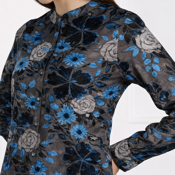 🌺 Floral print spandex kurti‑pant co‑ord set