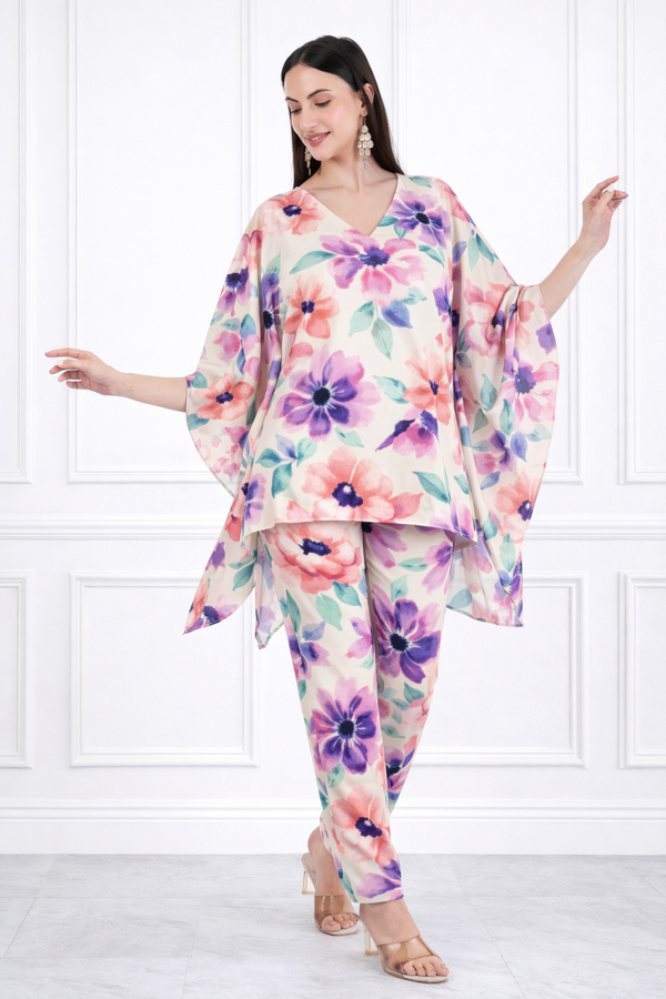 Women Floral Printed Kaftan Pant Set