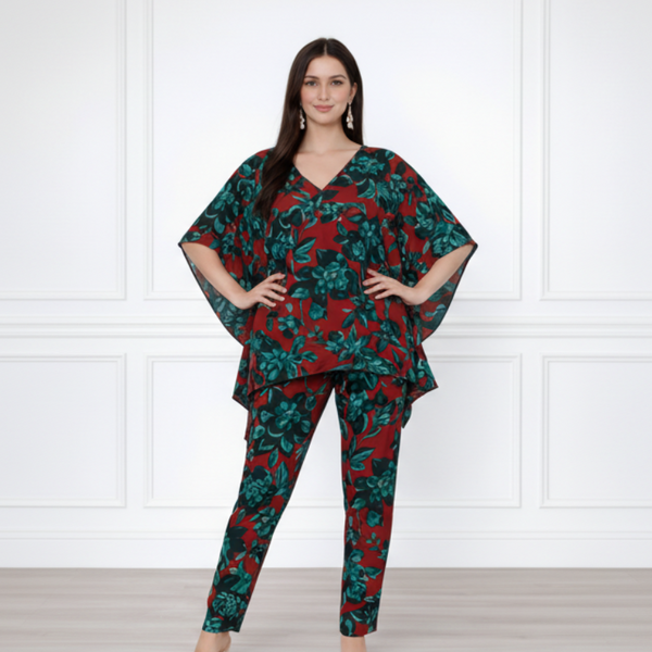 Women Floral Printed Kaftan Pant Set