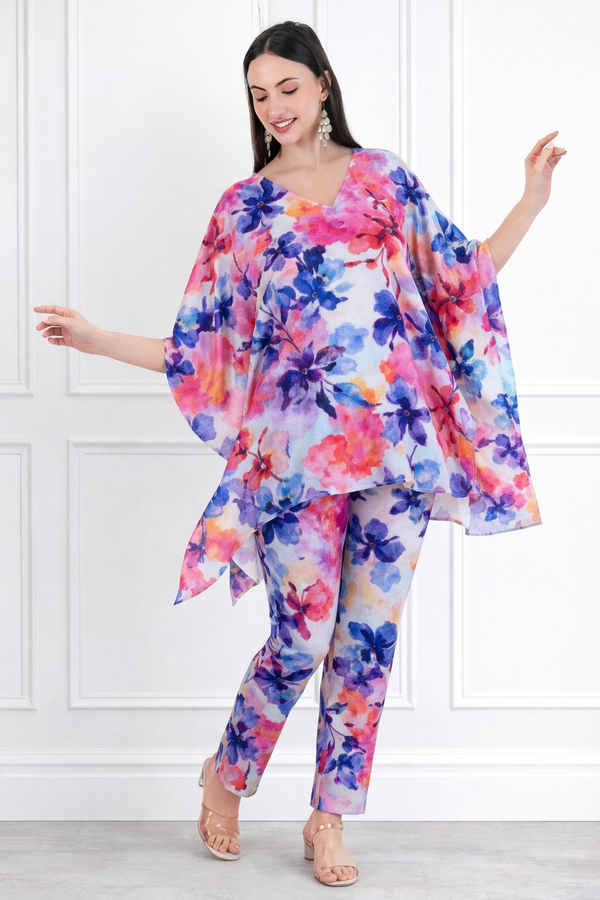Women Floral Printed Kaftan Pant Set