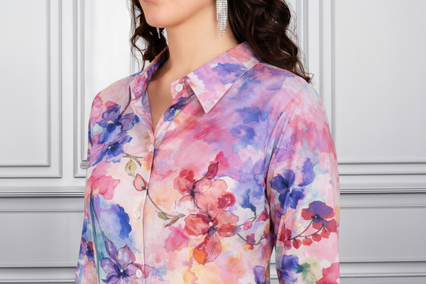 Floral Printed Kurti Pant Co-Ord Set for Women | Polyester Spandex Fabric | Comfortable & Stylish Ethnic Wear