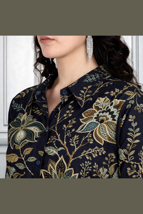 Floral Printed Kurti Pant Co-Ord Set for Women | Polyester Spandex Fabric | Comfortable & Stylish Ethnic Wear