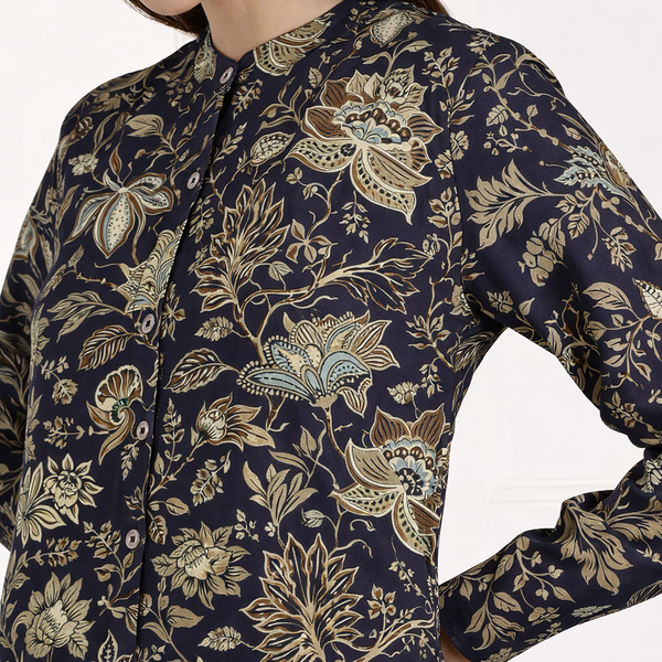 🌺 Floral print spandex kurti‑pant co‑ord set