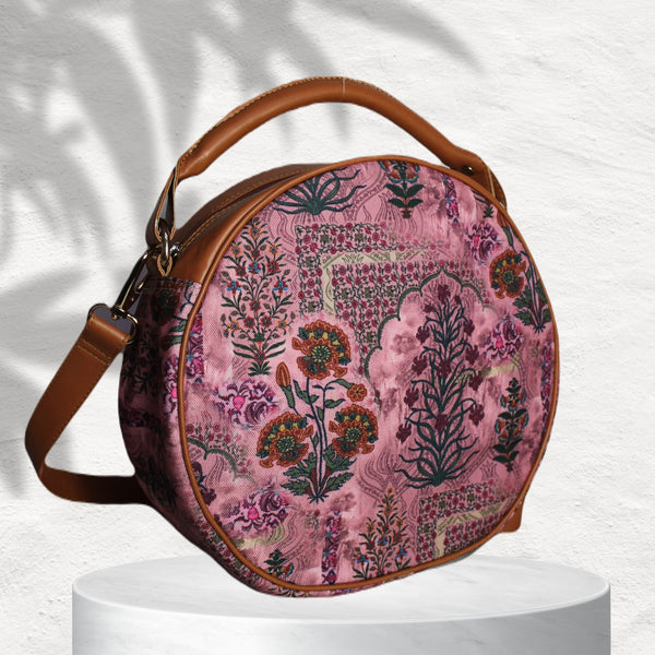 Jaipuri Floral Motifs Canvas Sling Bag