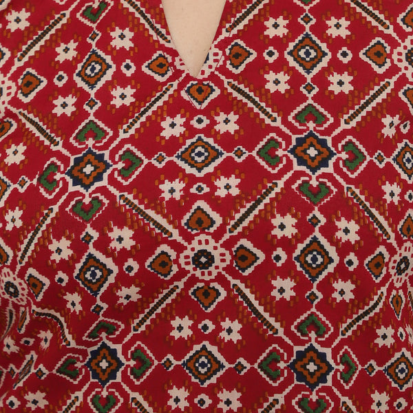 🌸 Ethnic Cotton Printed Kurti Palazzo Set for Women