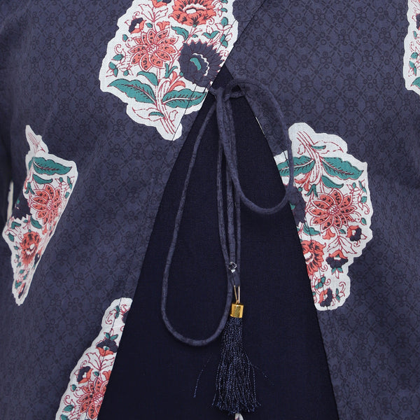 Ethnic Print Cape Kurti pant dupatta Set