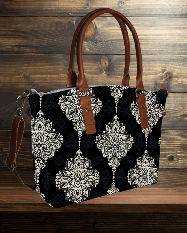 Big Paisley Print Canvas Tote Bag