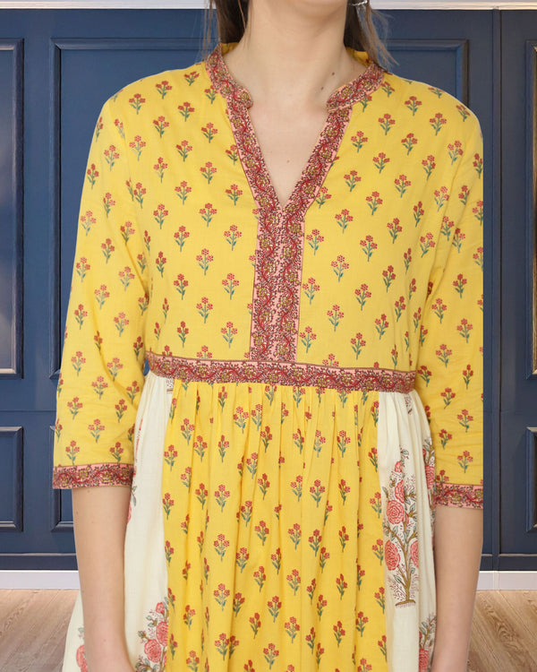 🌺 Women’s Ethnic Cotton Printed Kurti & Palazzo Set