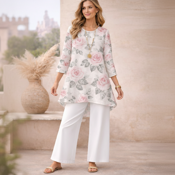 πΈ Spandex Floral Printed Top & Pant Set πΈ