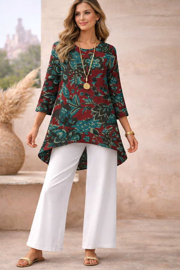 🌸 Spandex Floral Printed Top & Pant Set 🌸