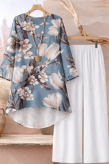 🌸 Spandex Floral Printed Top & Pant Set 🌸