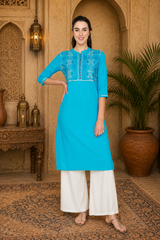 Embroidered Rayon Kurti Combo – Set of 3