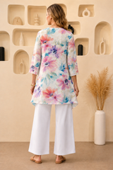 🌸 Spandex Floral Printed Top & Pant Set 🌸