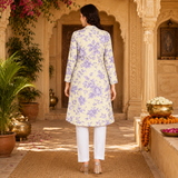 🌸 Floral Print Spandex Kurti Pant Co-Ord Set 🌸  Comfort Meets Everyday Elegance