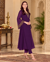 Designer Embroidered Georgette Ethnic Top Pant Set
