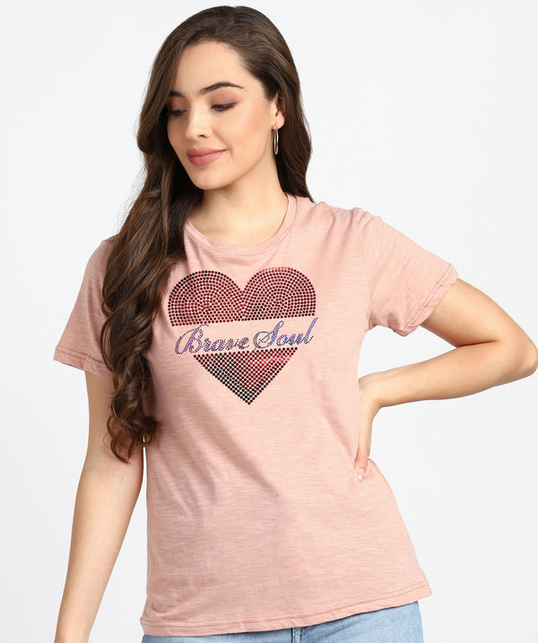 Women's Sequin Motifs Embellished cotton T-shirt