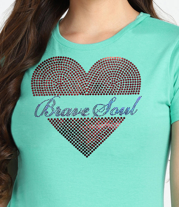 Women's Sequin Motifs Embellished cotton T-shirt
