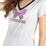 Women's Sequins Motifs Embellished Cotton T-shirt