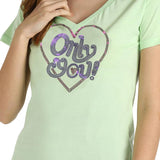 Women's Sequins Motifs Embellished Cotton T-shirt
