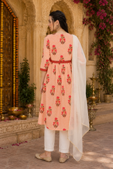 🌸 Women’s Ethnic Cotton Printed Kurti & Pant Set