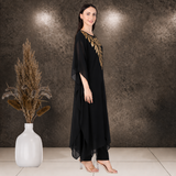 ✨ Georgette Sequins Embroidered Kaftan Pant Set