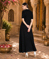 Graceful Floral Embroidered Rayon Shrug Kurti Set
