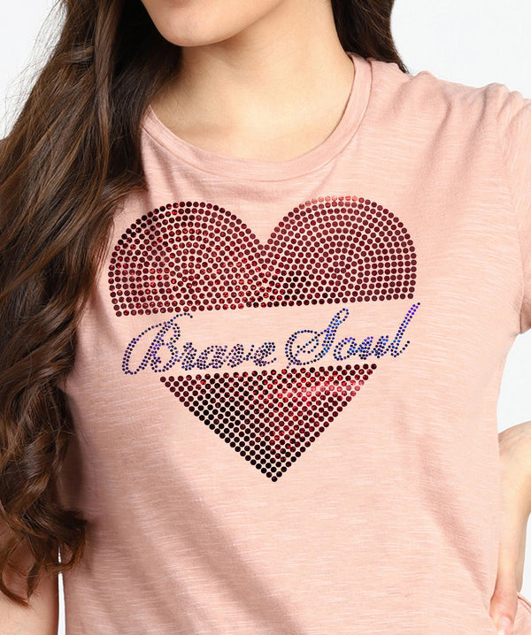 Women's Sequin Motifs Embellished cotton T-shirt