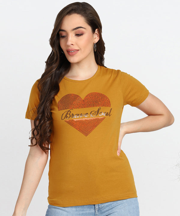 Women's Sequin Motifs Embellished cotton T-shirt