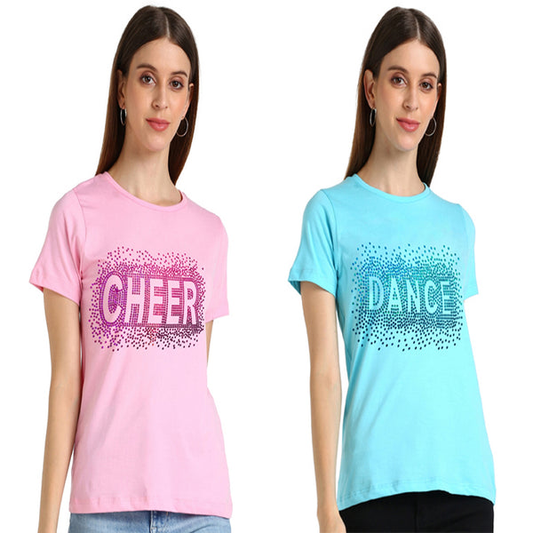 Women’s Cotton Sequin Motif T-Shirt Combo (Pack of 2) – Just ₹599 | MRP ₹2,099