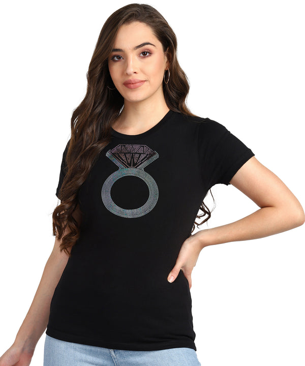 Women's Cotton Sequin Motif T-Shirt Combo