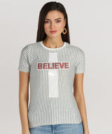Women's Sequin Motifs Embellished cotton T-shirt