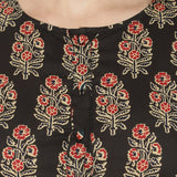 Women Block print A line kurti pant set