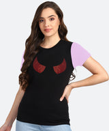 Women's Sequin Motifs Embellished cotton T-shirt