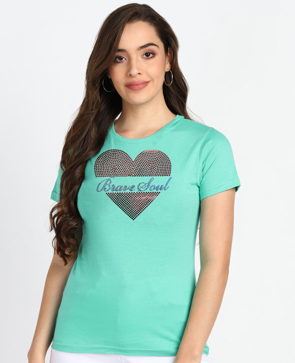 Women's Sequin Motifs Embellished cotton T-shirt