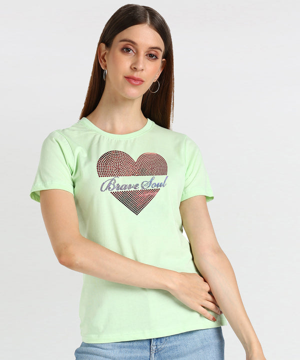 Women's Sequin Motifs Embellished cotton T-shirt