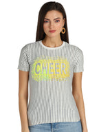 Women Sequins Motifs Embellished Cotton T-shirt