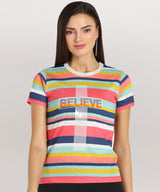 Women's Sequin Motifs Embellished cotton T-shirt