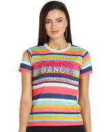 Shimmer in Style with the Pack of 2 Women's Cotton Sequins Motifs T-Shirts