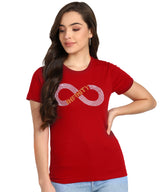 WOMEN EMBELLISHED T SHIRT STS 15 RED