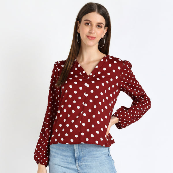 Timeless Elegance: Women's Polka Dot Top