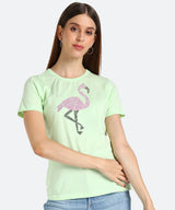 Women's Sequin Motifs Embellished cotton T-shirt