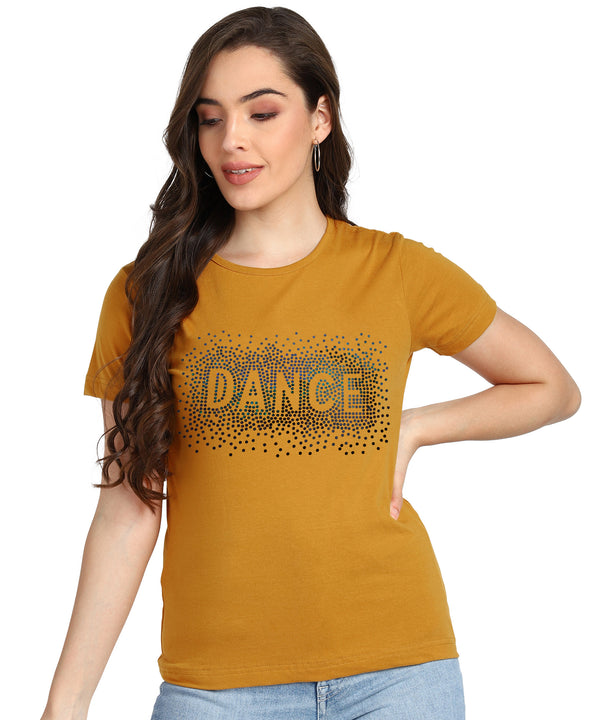 Women's Sequins Motifs Embellished Cotton T-shirt