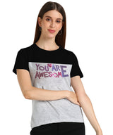 Women's Cotton Sequin Motif T-Shirt Combo