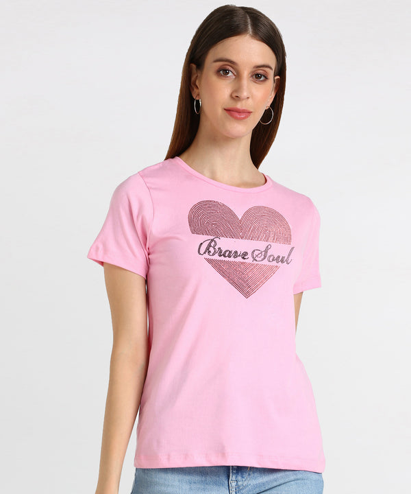 Women's Sequin Motifs Embellished cotton T-shirt